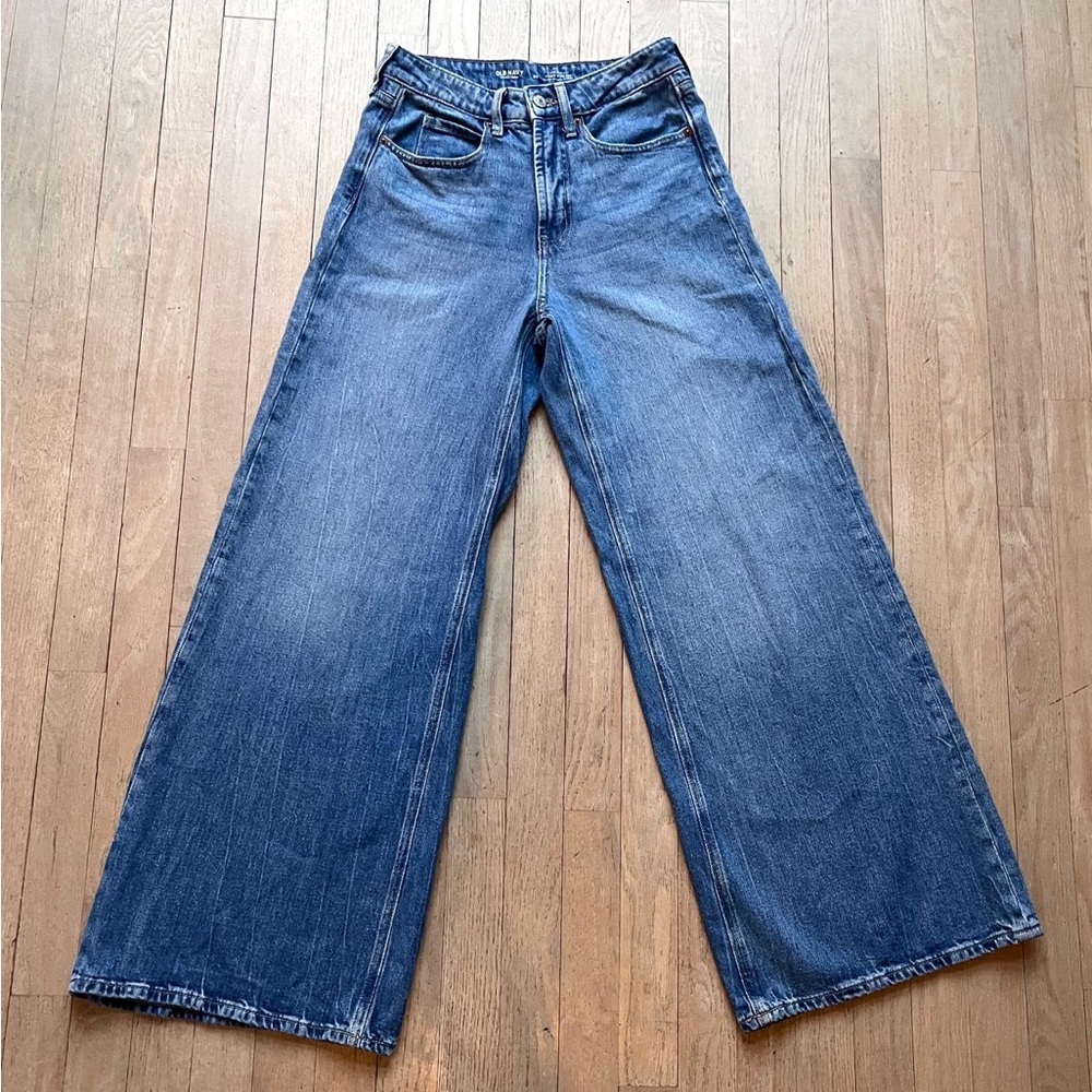Old Navy Extra High-Waisted Super Wide-Leg Jeans Size 00 24″ Waist